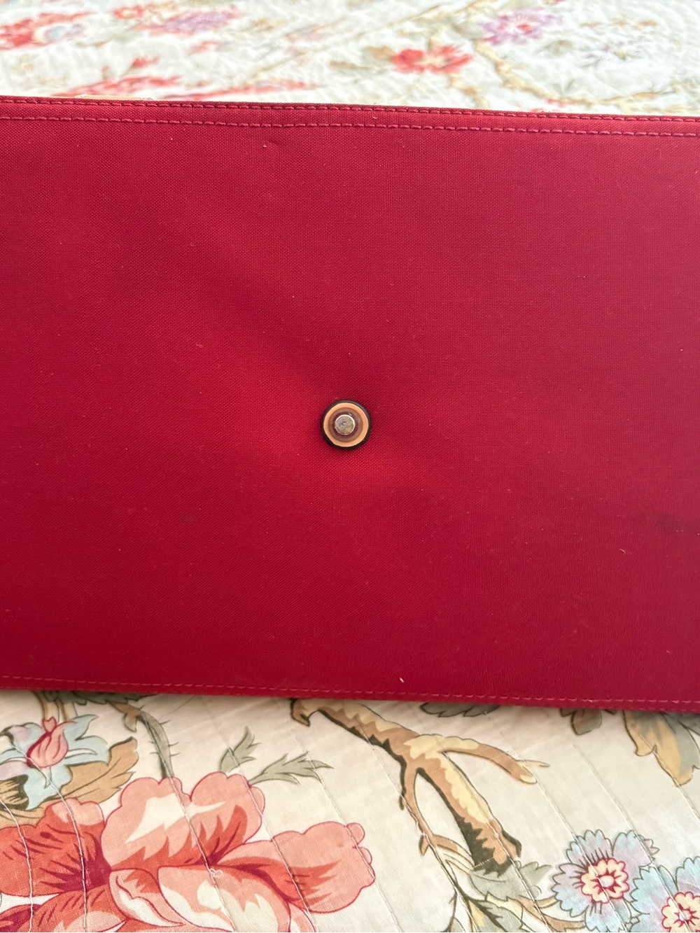 COACH Red Canvas Duffel with Tan Leather Trim - Picture 4 of 13
